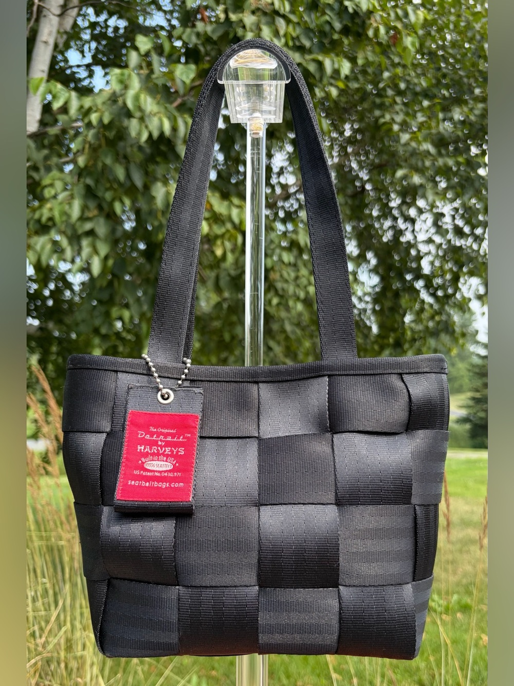 Vintage Harvey’s “The Original Detroit” Seatbelt Bag Small Tote Black EUC